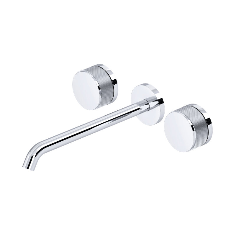 Amahle Wall Mount Tub Filler Trim with C-Spout, Polished Chrome