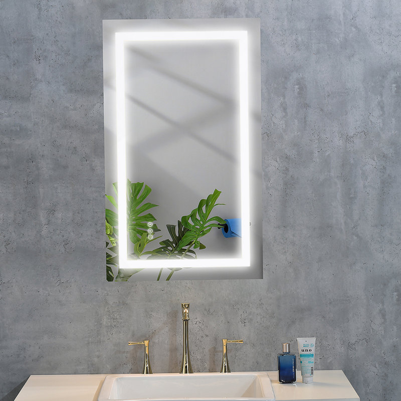 Miroir de salle de bain à DEL avec avant et rétroéclairage, 32 po x 24 po
