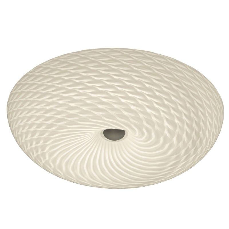Plafonnier encastré unique à 2 lumières Swirled, H 4,75 po x l 15,5 po x P 15,5 po