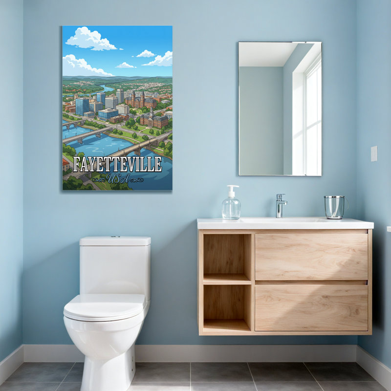 Paysages pittoresques et urbains de Fayetteville, États-Unis, H 40 po x l 28 po