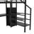 Full Metal Loft Bed With Desk, Small Wardrobe& LED Storage-1928606448