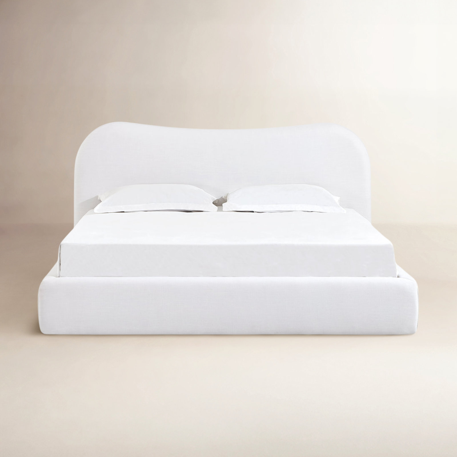 Elena Upholstered Bed In Vanilla Linen, California King