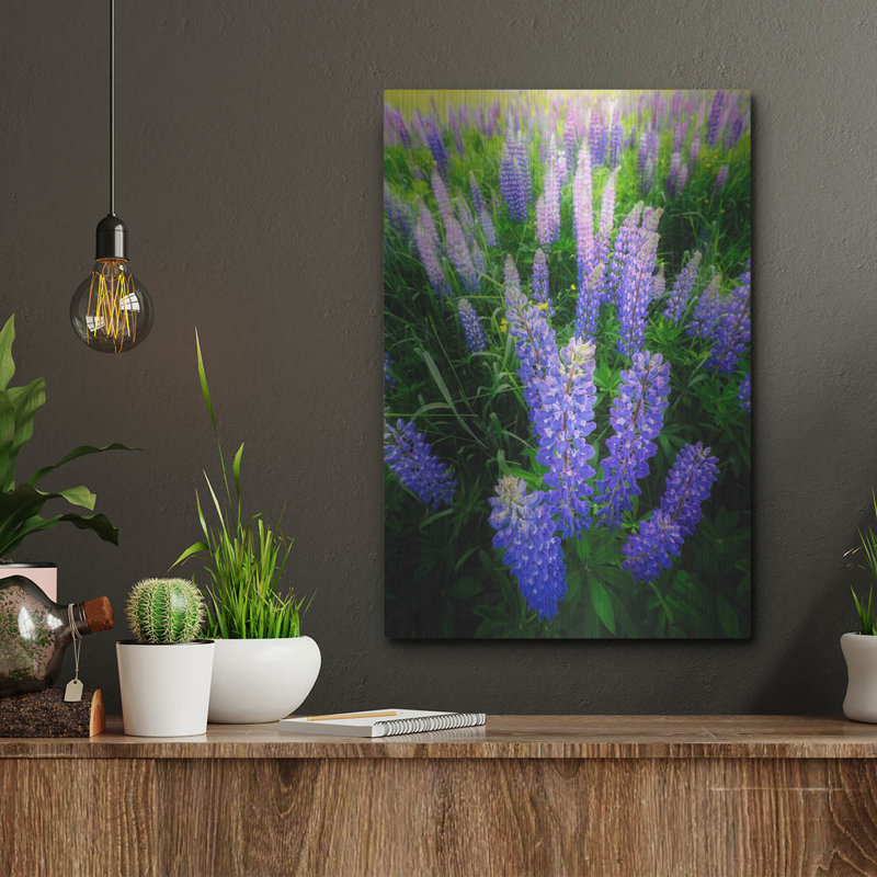 Mur de métal «Lupins» par Rick Berk, H 16 po x l 12 po