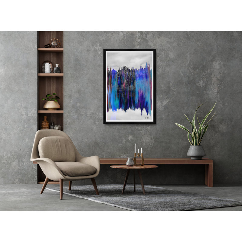 Reflective Treescape in Blue Framed Photographic Print