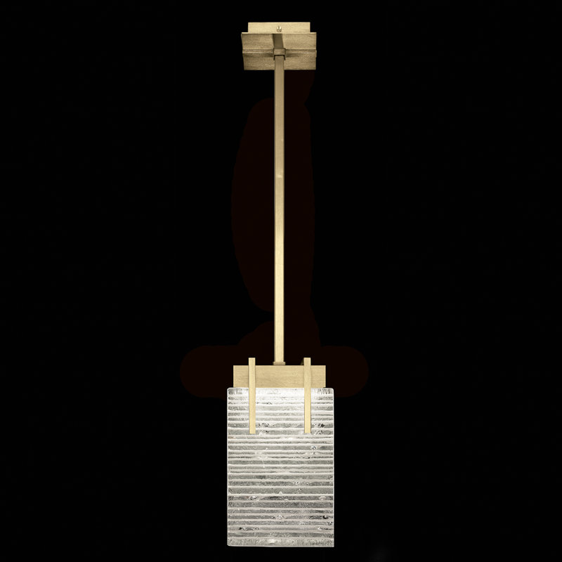 Luminaire suspendu rectangulaire 7,75 po Terra, H 11 po x l 7,75 po x P 7 po, Or