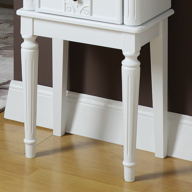 Armoire à bijoux 4 tiroirs avec miroir