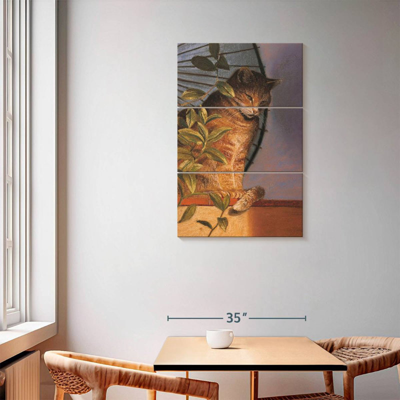 Brampt Cat Contemplation, 57" H x 36" W