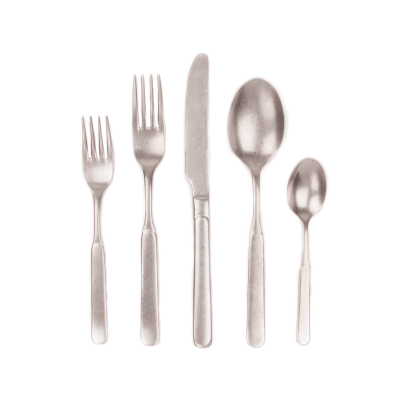 Lucca 5 Piece 18/10 Stainless Steel Flatware Set, Service for 1, Stainless Steel