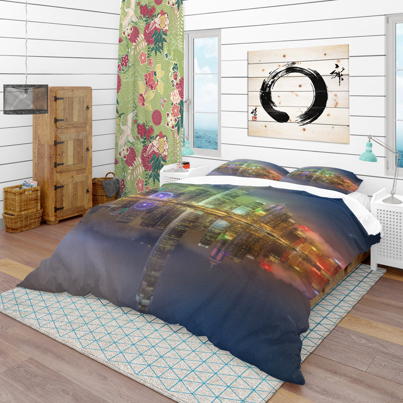 Ensemble de housse de couette moderne et contemporaine, Housse simple + 1 taie décorative