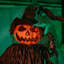 Épouvantail Haunted Hill Farm de 6,0 pi avec corbeau animé d'Halloween avec yeux rouges