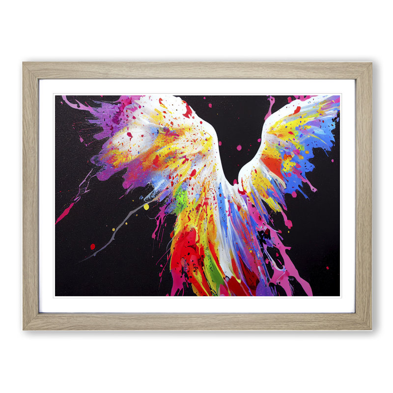 Angel Painted Vol.1 Abstract - Single Picture Frame Print, 46cm H x 64cm W, Grey