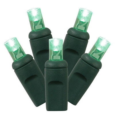 100 Commercial Grade LED Wide Angle Christmas Lights - Green Wire