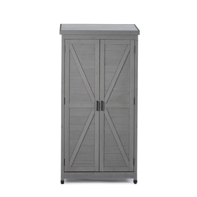 Armoire de rangement d'extérieur avec plateau en métal - Remise de jardin - 68 po de hauteur pour abri de jardin et de patio