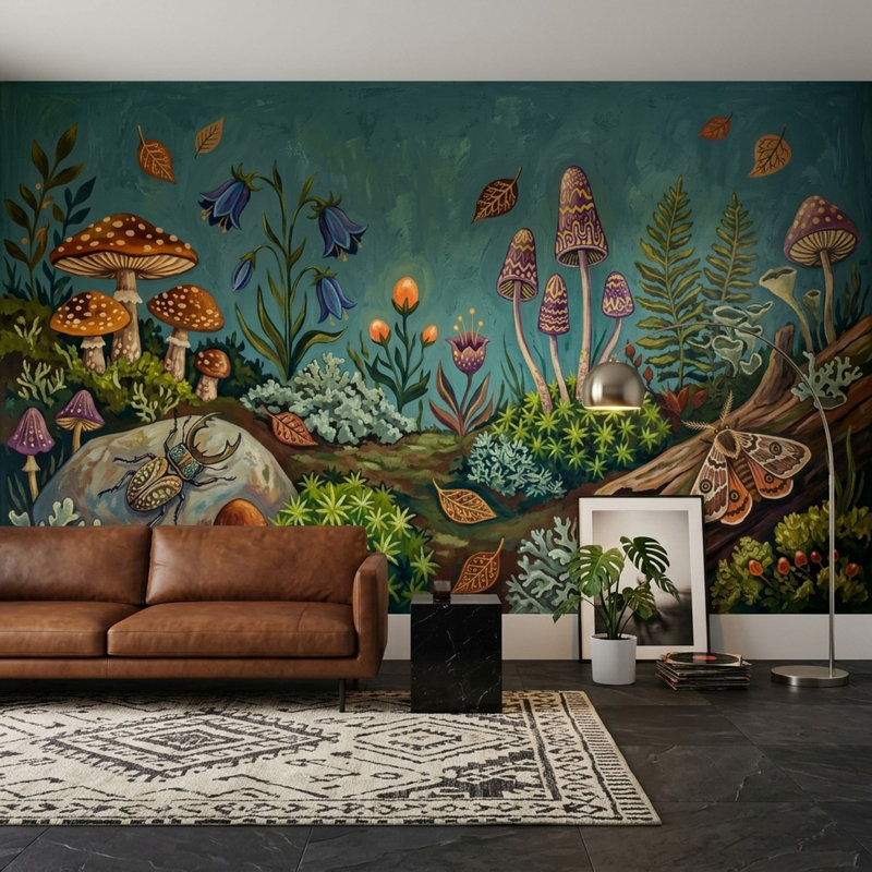 Adhésif mural Forest Forest, 120 po x 96 po, Peler et coller