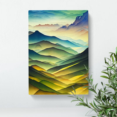 Watercolour Meadow Landscape No.2 - Wrapped Canvas