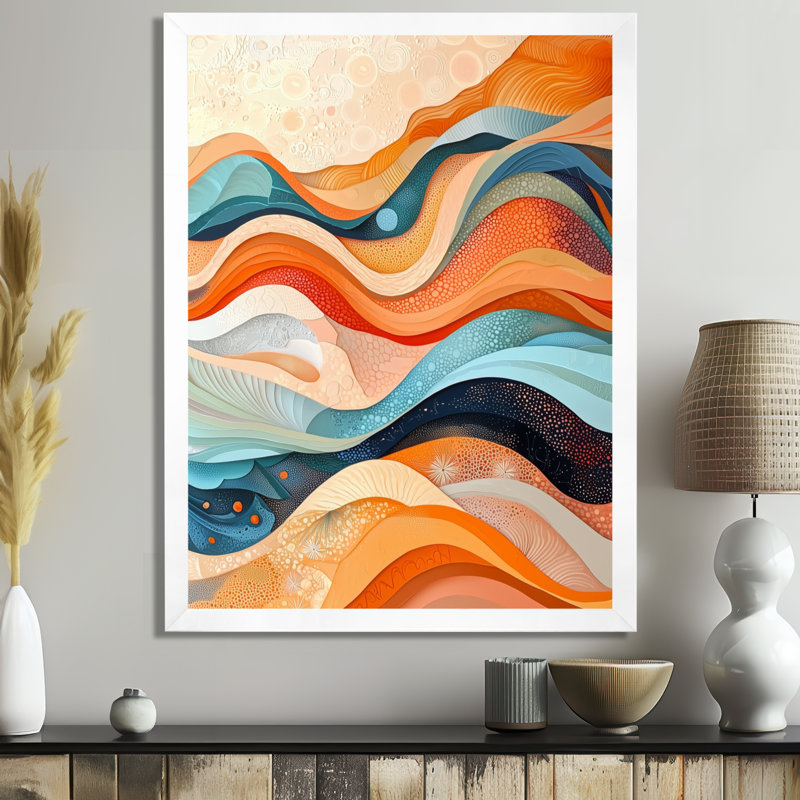 Novah - art mural abstrait sur toile, H 40 po x l 30 po, Reproduction encadrée d'une seule photo, Blanc