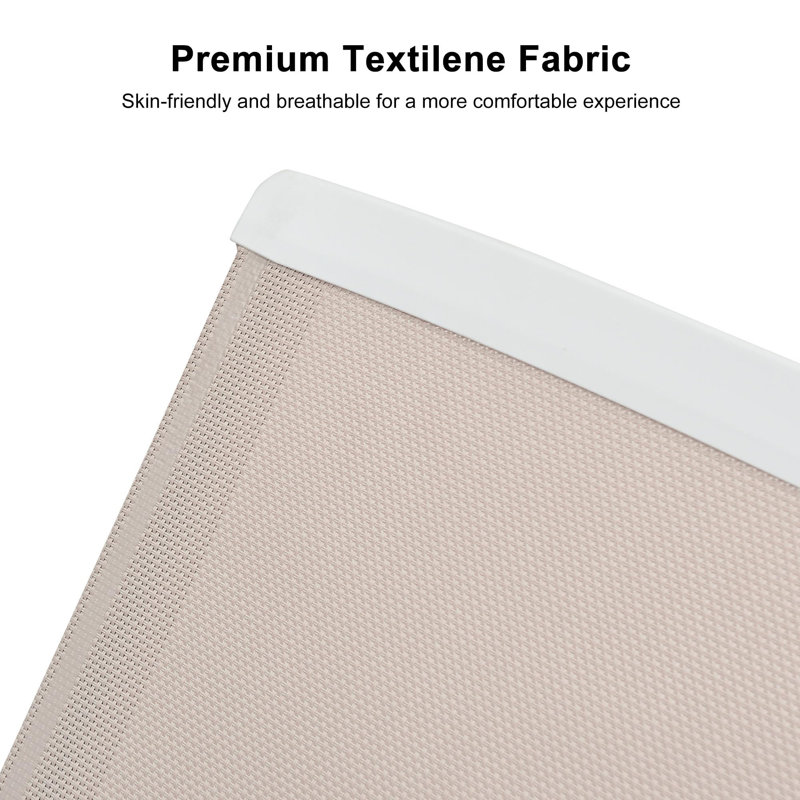 Chaise longue d'extérieur Chaibate, Blanc / beige