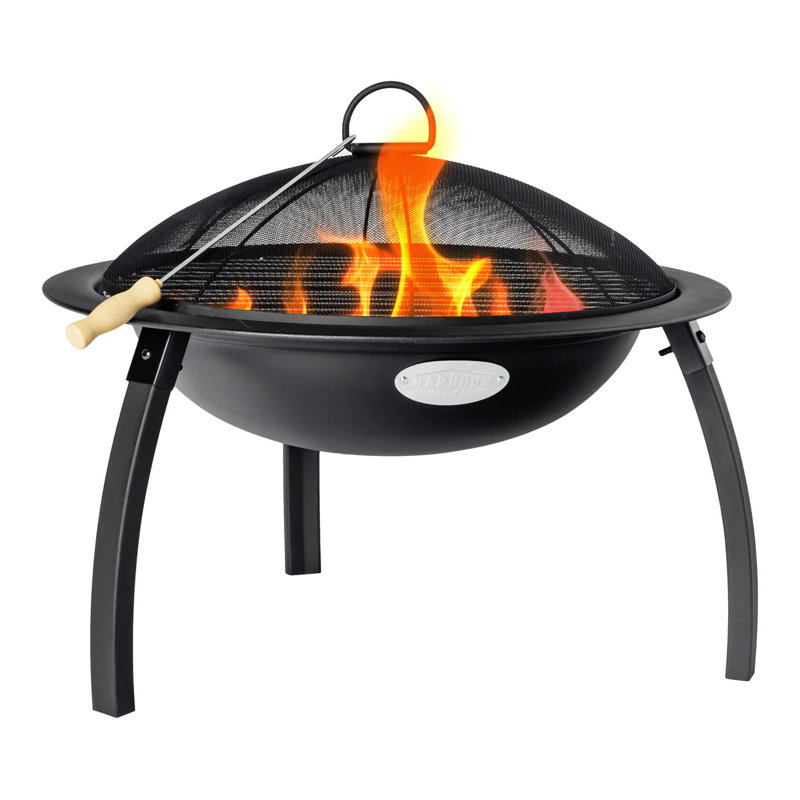 Harbour Housewares - Steel Garden Fire Pit BBQ - 54cm - Black