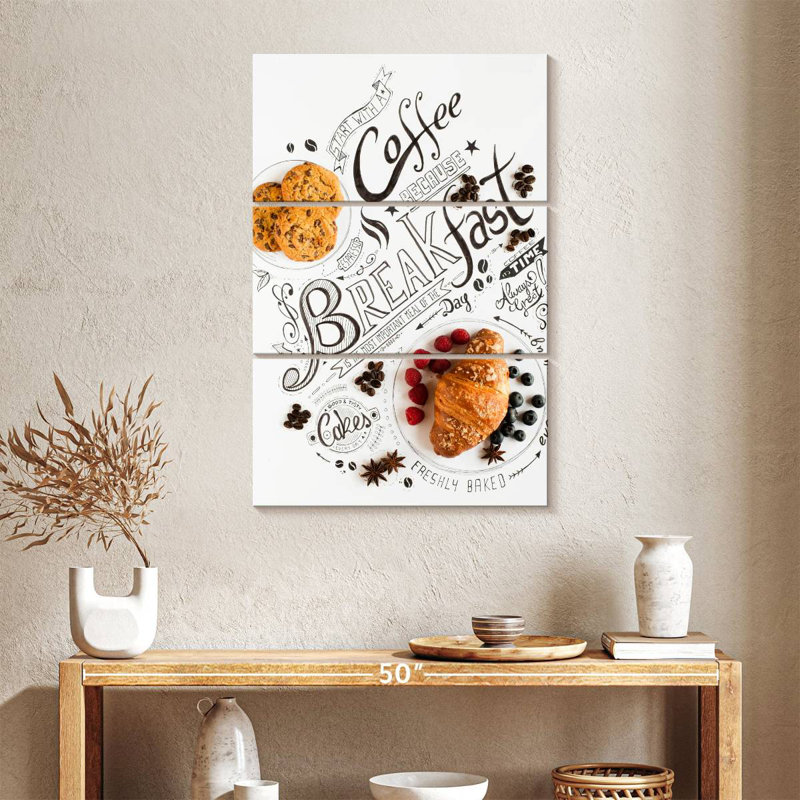 Breakfast Typography Pastries, 38" H x 24" W