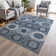 Machine Washable Indoor/Outdoor Xhevrie Blue Rug