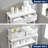 2-Tier Over The Toilet Storage With 2 Fabric Drawers, Freestanding Above The Toilet Storage Cabinet, Space Saver Metal Over Toilet Bathroom Organizer Shelf For Small Space