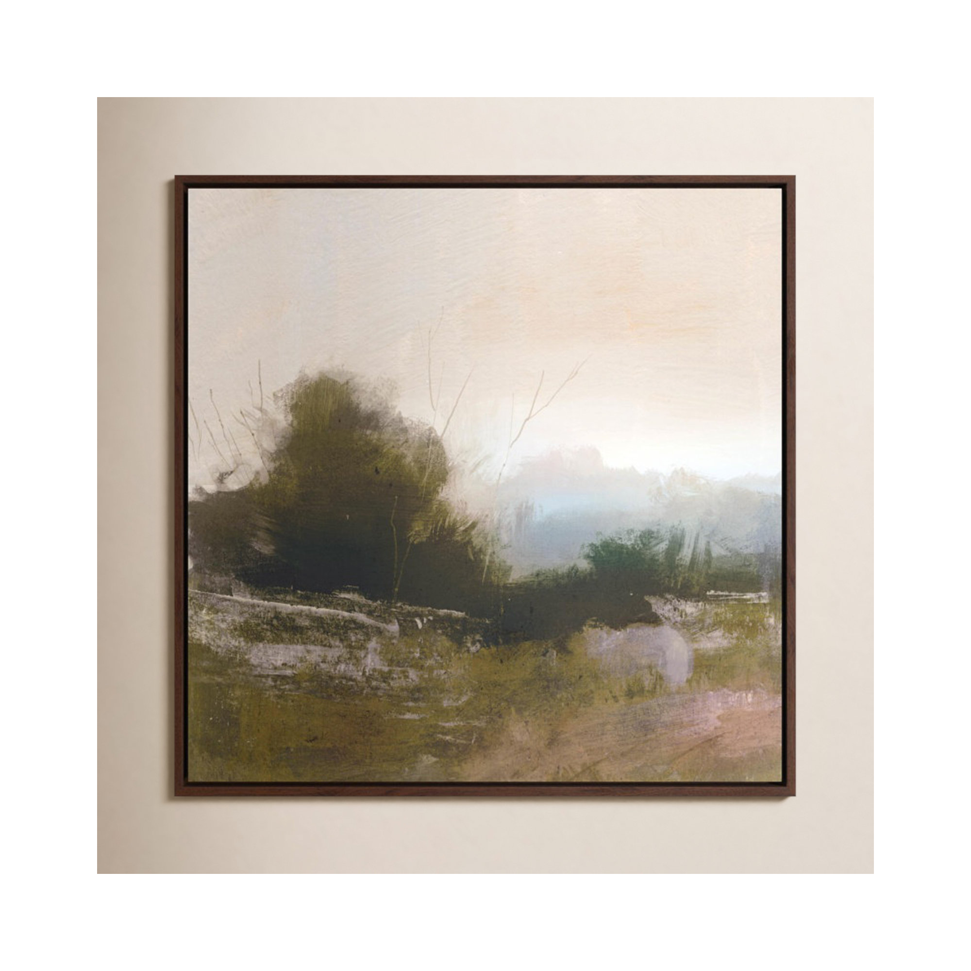 Spring Farm by Dan Hobday Art, Espresso Framed Canvas, 30" H x 30" W x 2" D, No