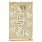 Hand Knotted Wool Area Rug in Beige
