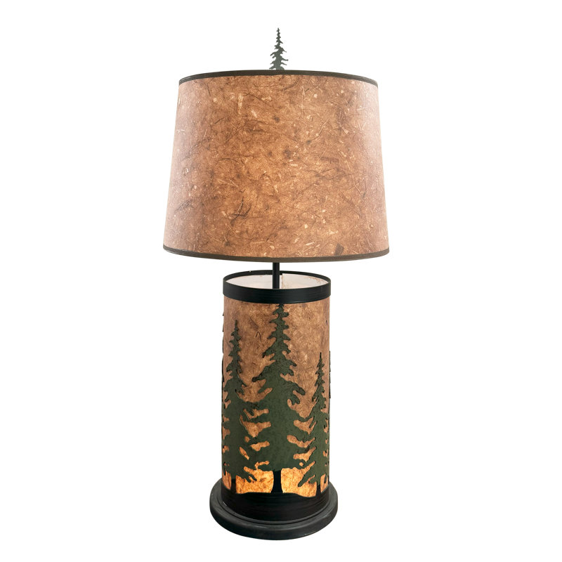 Rugged Pine Tree Grove Table Lamp w/ Night Light