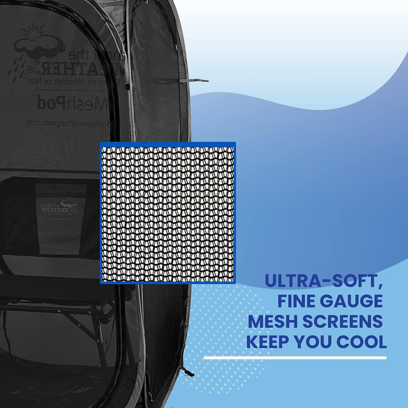 1-Person Pop-Up Mesh Screen Pod - Bug & Mosquito Protection, Upf 50 Sun Shield, 270-Degree View, Easy Setup, Lightweight Design