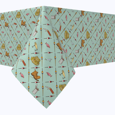 Rectangular Tablecloth, 100% Cotton, 52X104", Fishing Gear