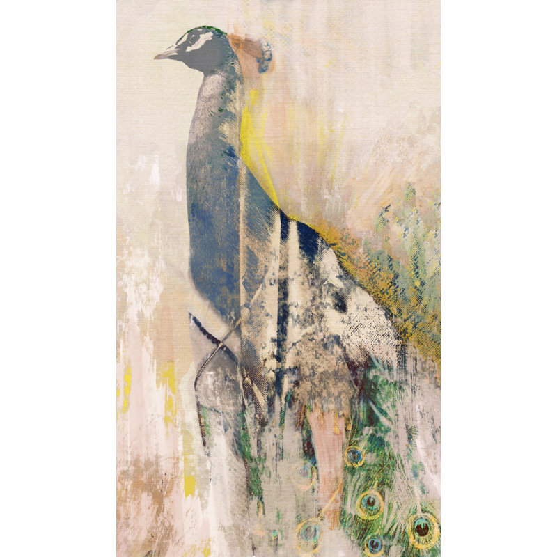 Noble Peacock 2 Print by Todaro, Katie, 50'' H x 30'' W, Black Floater Framed