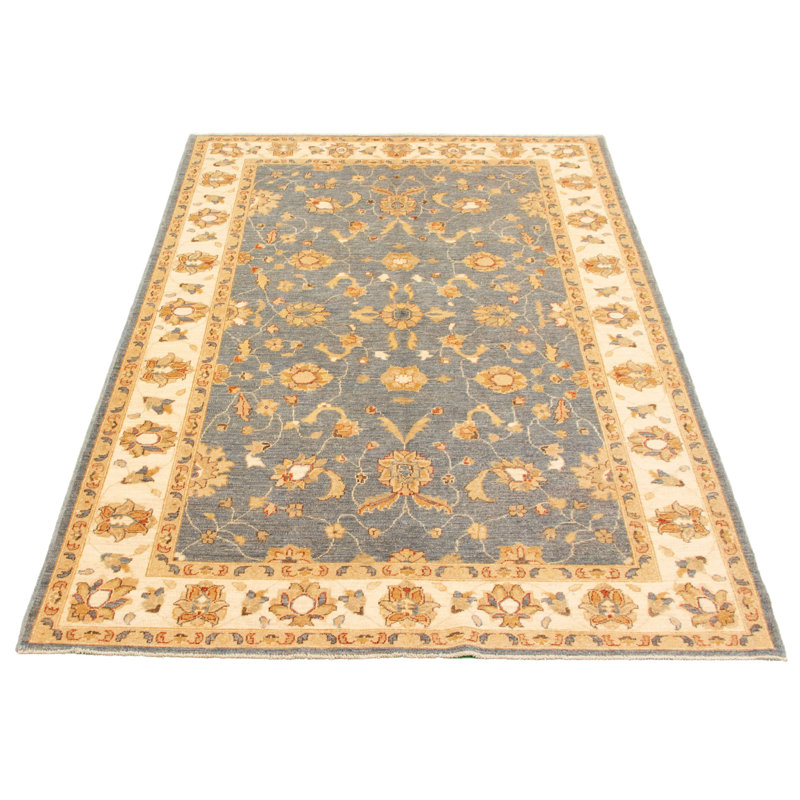 Tapis décoratif en laine de conception unique noué à la main New Age 5 pi 10 po x 9 pi 2 po Deyvid