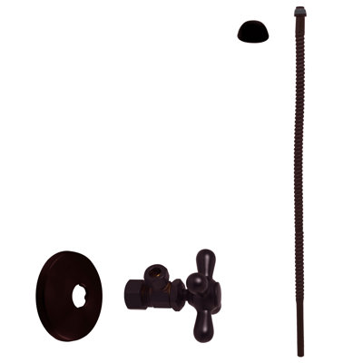 Trousse d'alimentation pour robinet et toilette 5/8 po x 3/8 po x P 20 po avec robinet d'arrêt à angle en croix