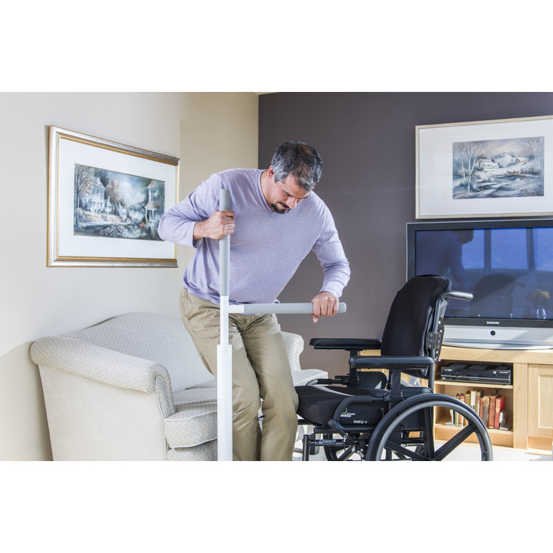 HEALTHCRAFT Advantage Rail Bariatric Portable : Floor Mounted & Removable Support Pole , No / No
