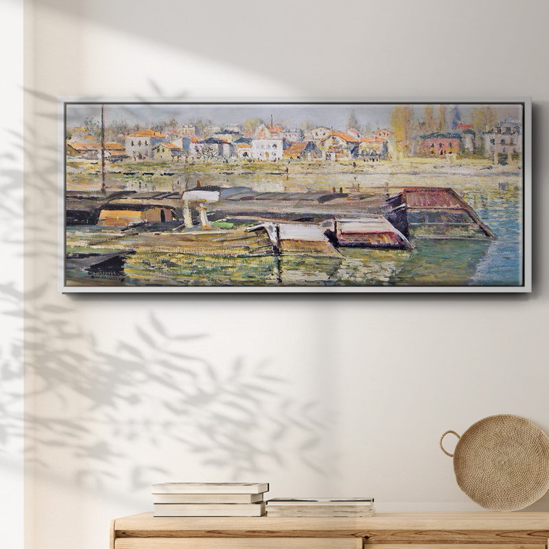 La seine à Asnières, 1873 01, H 20 po x l 50 po x P 1,5 po, Blanc