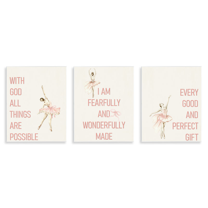 Plaque murale Faith Sentiments avec ballerines, design par Kim Allen