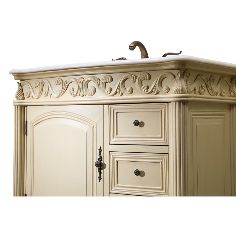 36'' Single Bathroom Vanity with Top, Tan, Guangxi White
