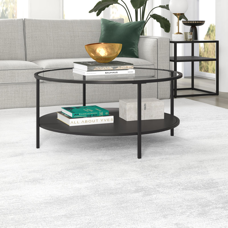 Jvonne Four Leg Coffee Table with Storage