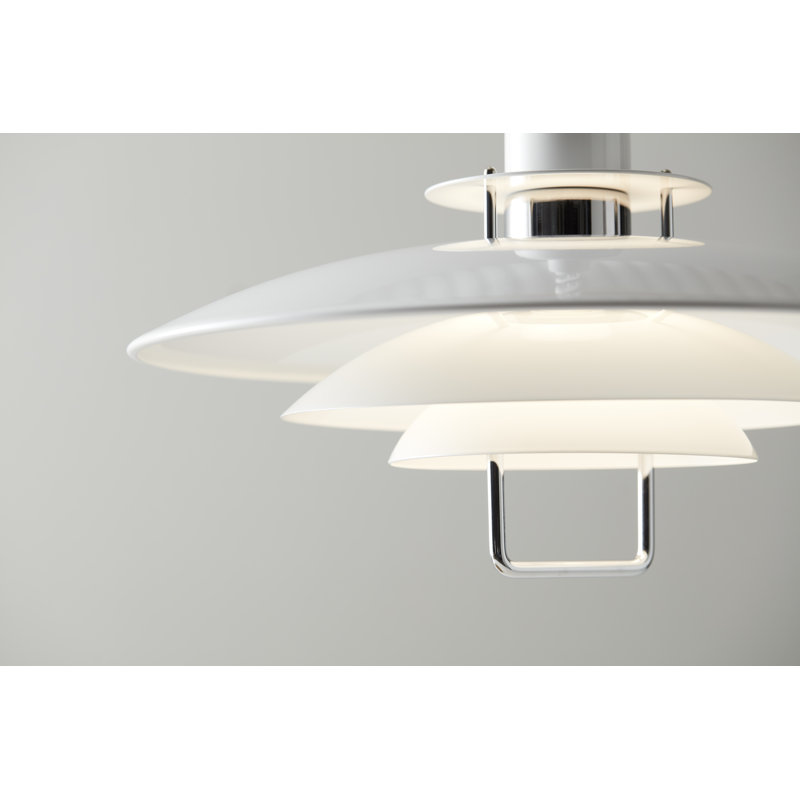 Primus 1-Light Dome Pendant, 20.4cm H x 43cm W x 43cm D, White/Chrome