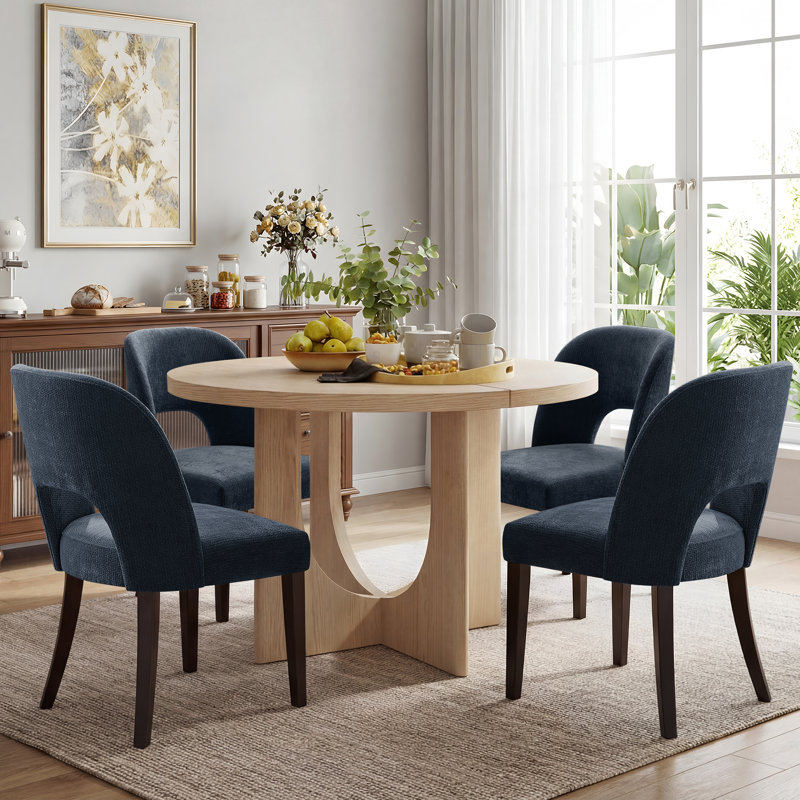 47cm H Upholstered Upholstered Back Side Chair, Blue