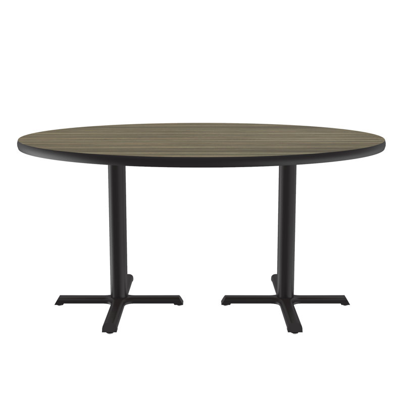 60'' L Round Breakroom Table, Colonial Hickory