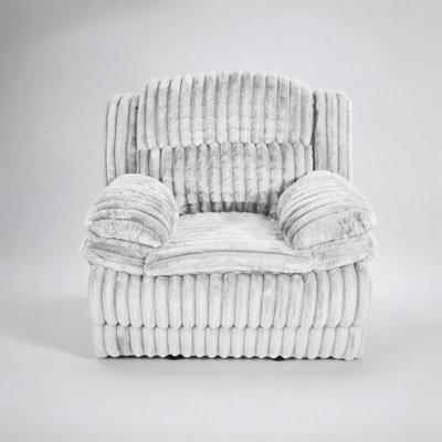 Fauteuil inclinable et oscillant luxueux en velours côtelé gris clair pour un confort et un style ultimes dans les salons