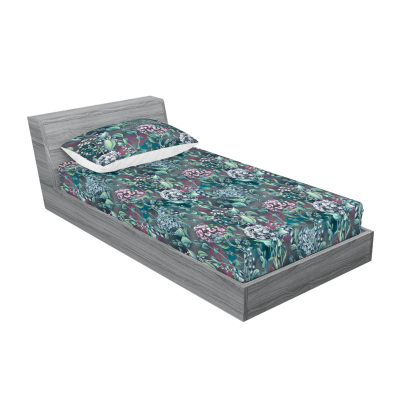 Ensemble de draps et taies décoratives Ambesonne, Drap-housse pour lit simple avec une taie d'oreill