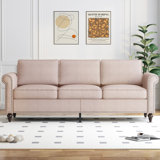 Charlton Home Modern 76" Upholstered Sofa with Solid Wood Frame & High-Density Foam - Easy Assembly, Skin-Friendly Fabric, Mid-Century Design for Living Room
