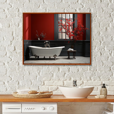Rouge moderne, charme de salle de bain V - Art mural