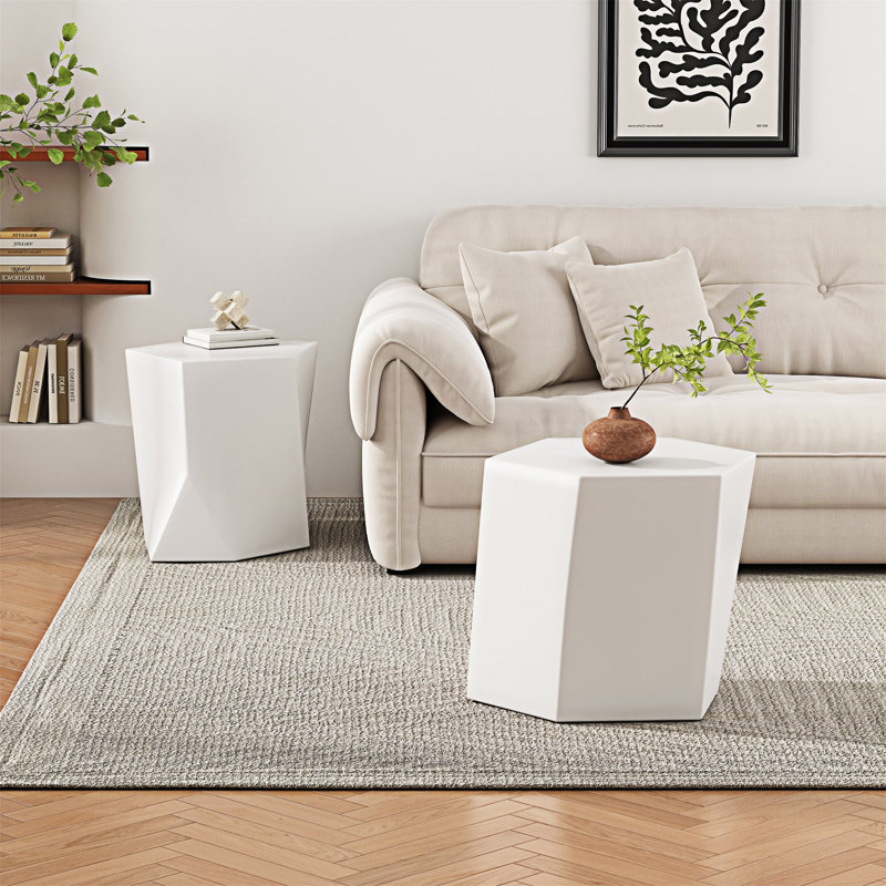 Ensemble de tables basses, Blanc