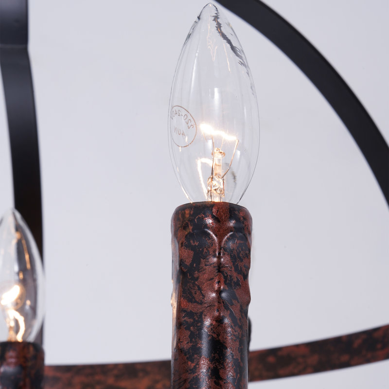24" 6 - Light Dimmable Geometric Chandelier