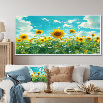 «Draiman Country Side Sunflowers Field Sky Horizon IV» - Art mural tournesols