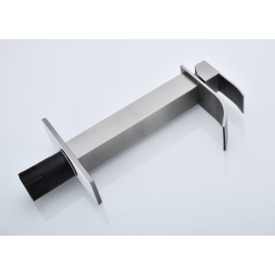 Bathroom Faucet With Waterfall Discharge - Stainless Steel, Single Handle, Pop-Up Drain, Tarnish-, Brushed Nickel Spout Bath Handle Control, Rustproof,