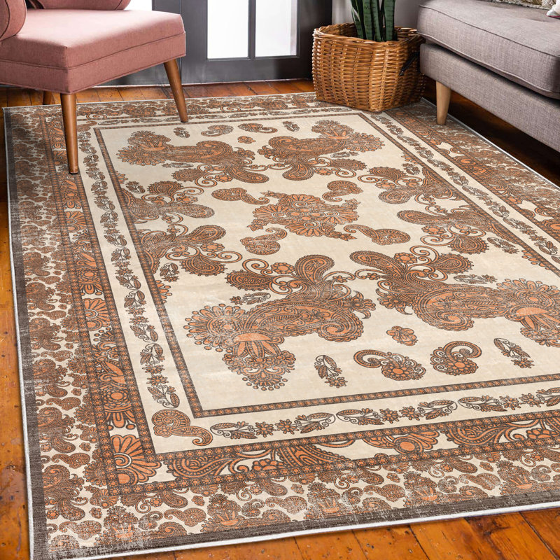 Tapis décoratif Boho, Rectangle 4 pi x 5 pi 5 po